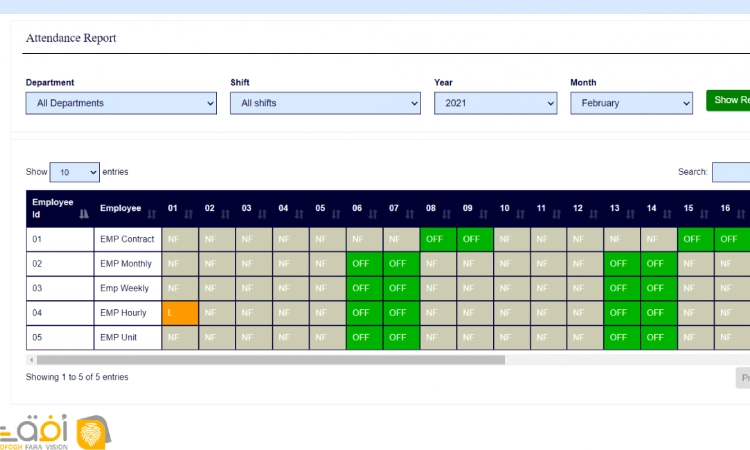 API نرم افزار حضور و غیاب